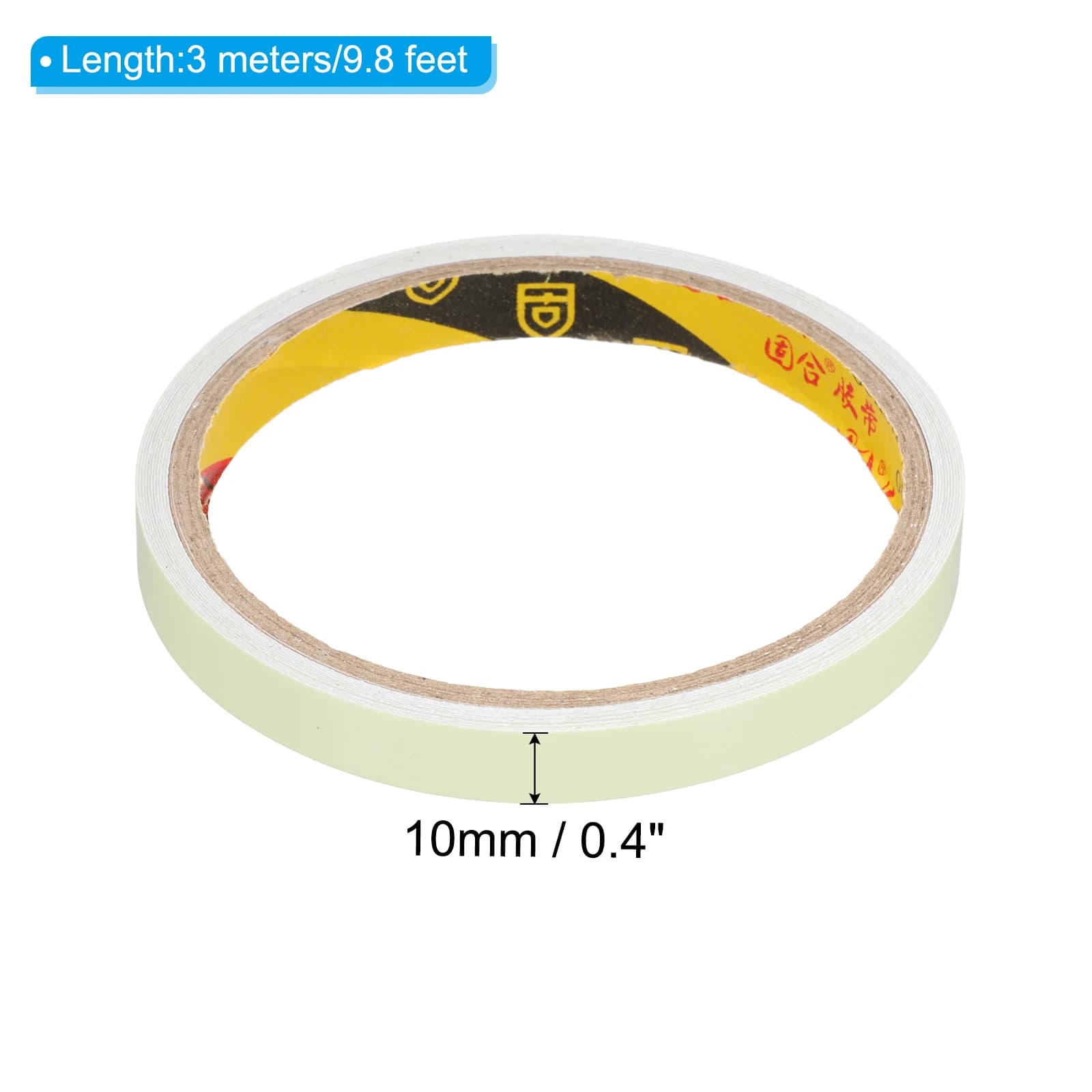 1 rouleau de ruban adhésif fluorescent qui brille dans le noir