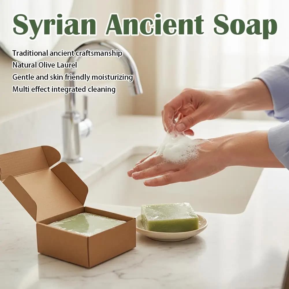 Savon naturel ancien, affiné 3 ans dans une grotte, à l'huile d'olive et de laurier traditionnelle, hydratant, nettoyant doux pour le corps et le visage.