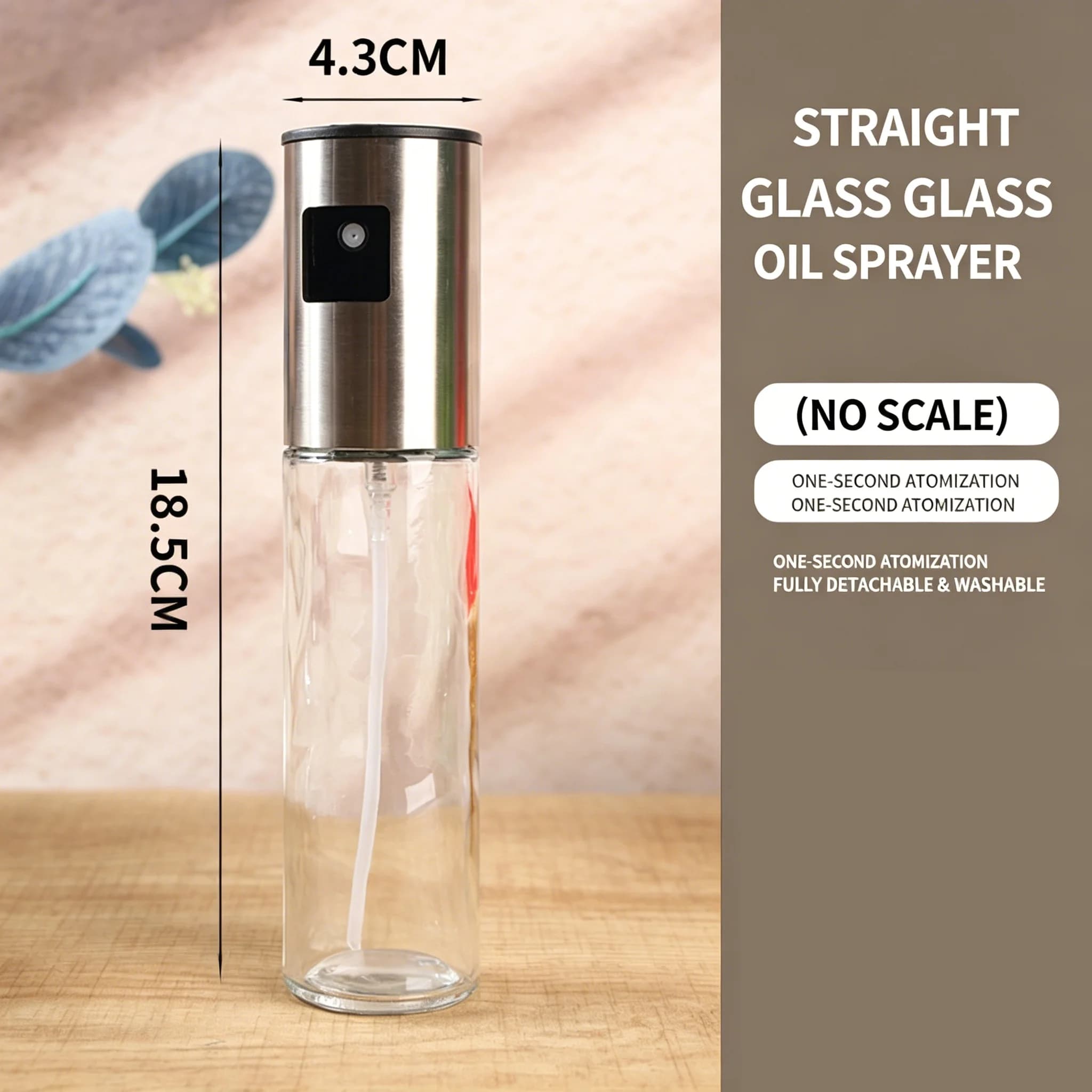 Nouveau modèle 2026 – Distributeur d'huile anti-chute en acier inoxydable et verre de 100 ml avec accessoires