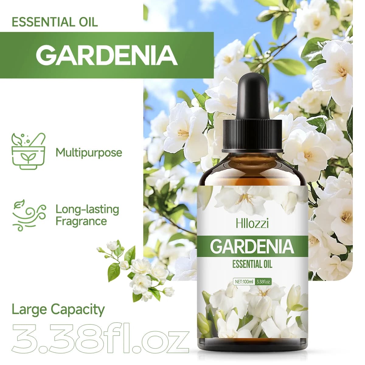 HUILE ESSENTIELLE DE GARDENIA Produits de soin du visage adaptés à tous les types de peau Convient à tous les types de peau