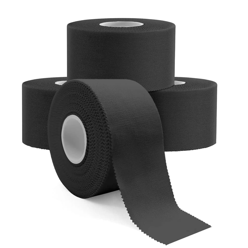1 rouleau de ruban athlétique noir, ruban de sport sans résidus pour lutte et la gymnastique, forte tenue et enveloppement facile, ruban de soutien extensible
