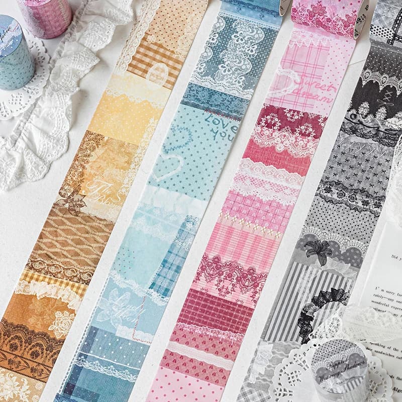 4 rouleaux de bandes washi imprimées en dentelle, pour emballage cadeau, décoration, scrapbooking, autocollants, collage, journalisation, artisanat, fournitures de bricolage faites à la main
