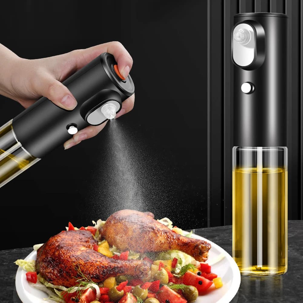 Pulvérisateurs d'huile d'olive électriques Bouteille de pulvérisation d'huile rechargeable USB Accessoires de cuisine professionnels portables pour friteuse à air et barbecue