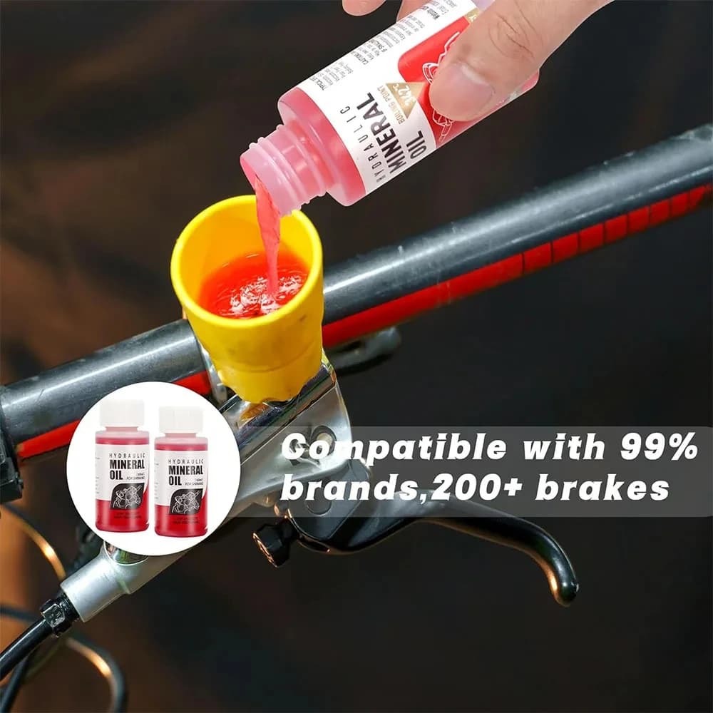 Huile minérale pour freins de vélo haute performance - 60 ml/2 oz - Idéal pour les systèmes de freins hydrauliques Shimano et Tektro
