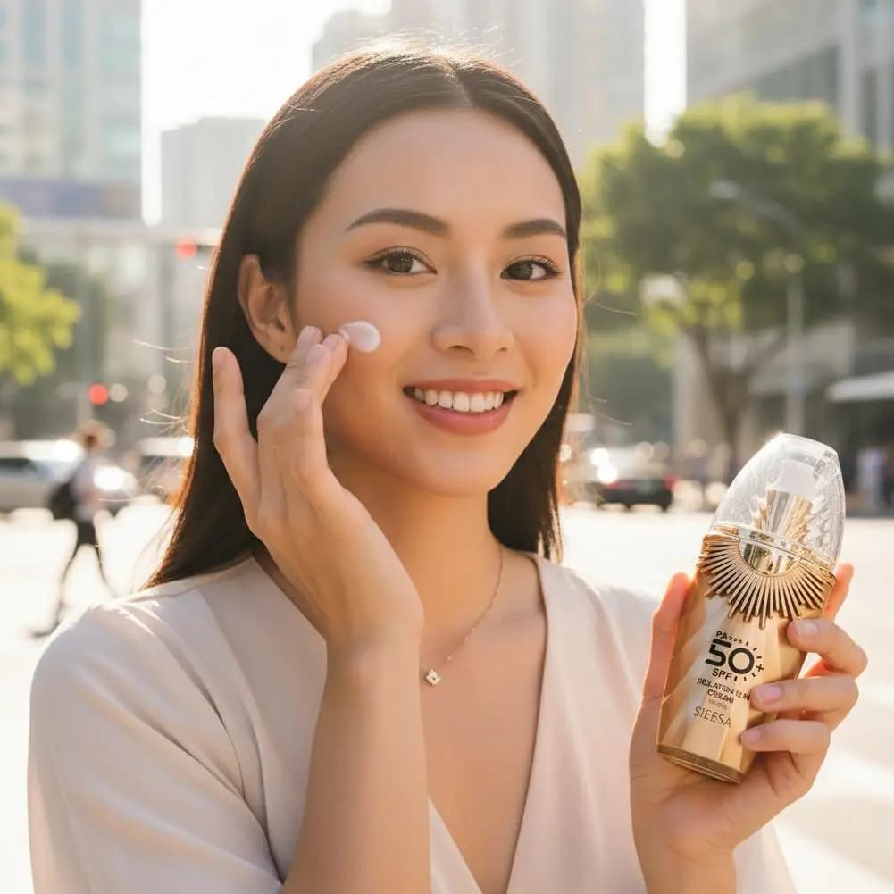 Crème solaire visage SPF 50+ PA+++ ultra haute protection, contrôle du sébum, résistante à l'eau, pour les soins quotidiens de la peau en extérieur