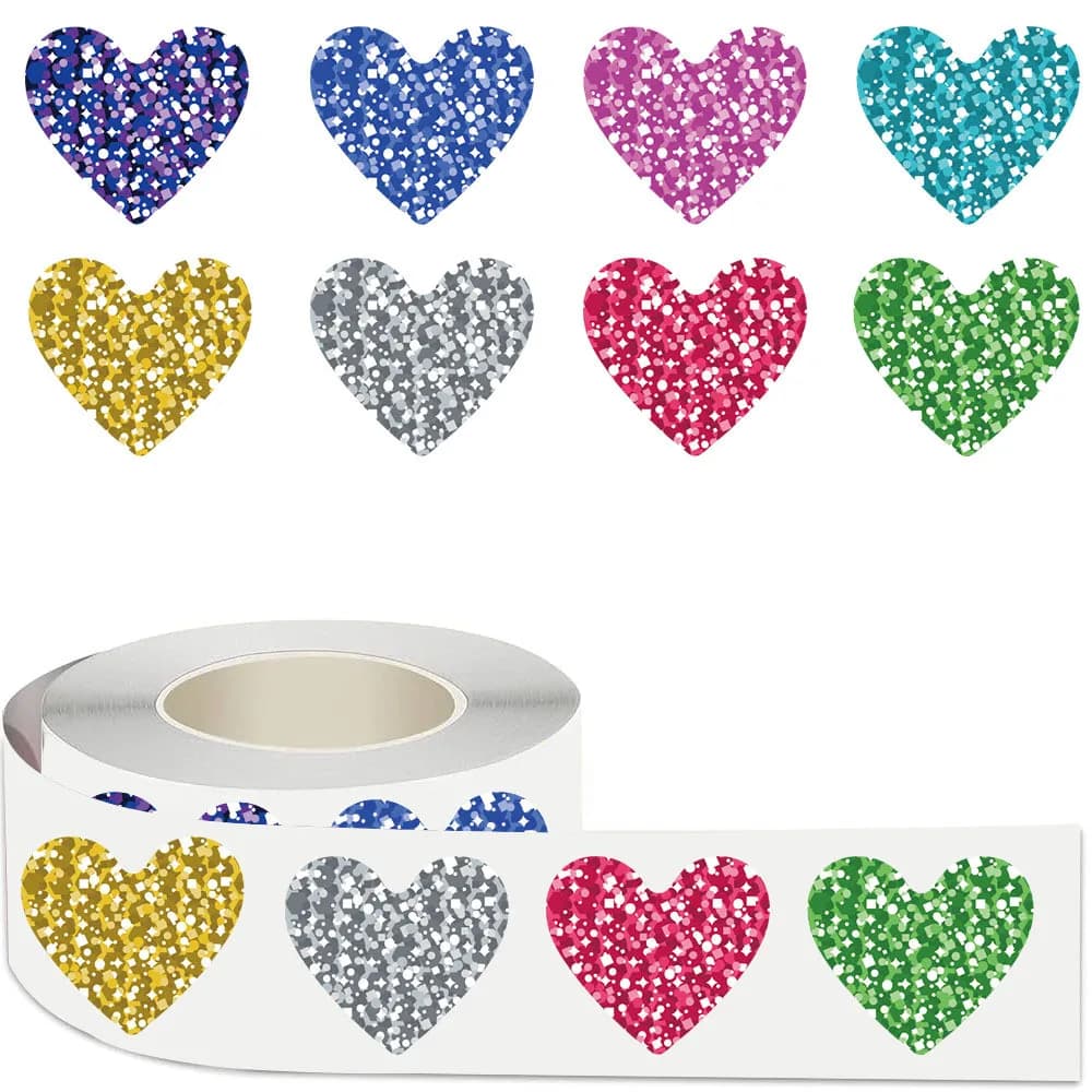 500 autocollants en forme de cœur pour enfants, pour scrapbooking, décoration de coques de téléphone, boutique RecordingYourLife