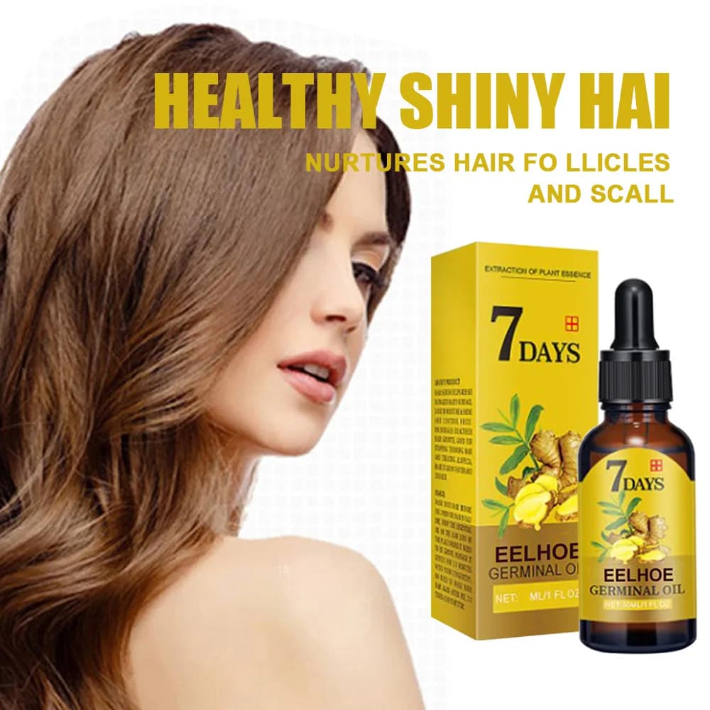 EELHOE – huile de croissance des cheveux au gingembre, Essentail naturel, traitement Anti-perte de cheveux, Solution nutritive hydratante pour la croissance des cheveux, produits de soins
