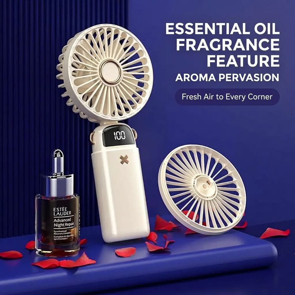 Ventilateur de cou pliable avec diffuseur d'arômes