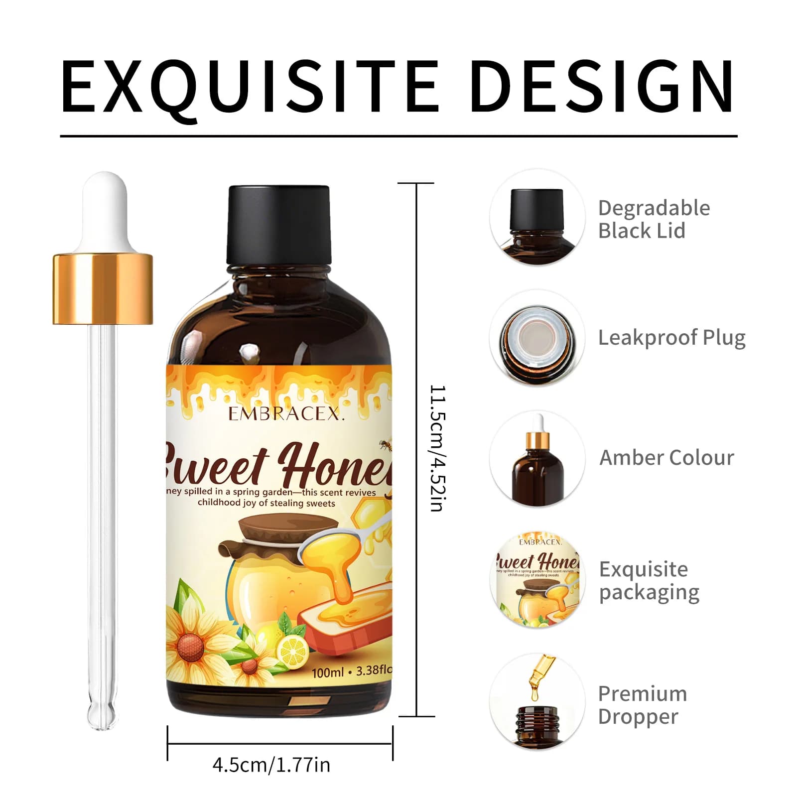 Huile essentielle de miel, 100ml, hydratation pour diffuseurs, fabrication de bougies, cadeau pour amis, aromathérapie douce