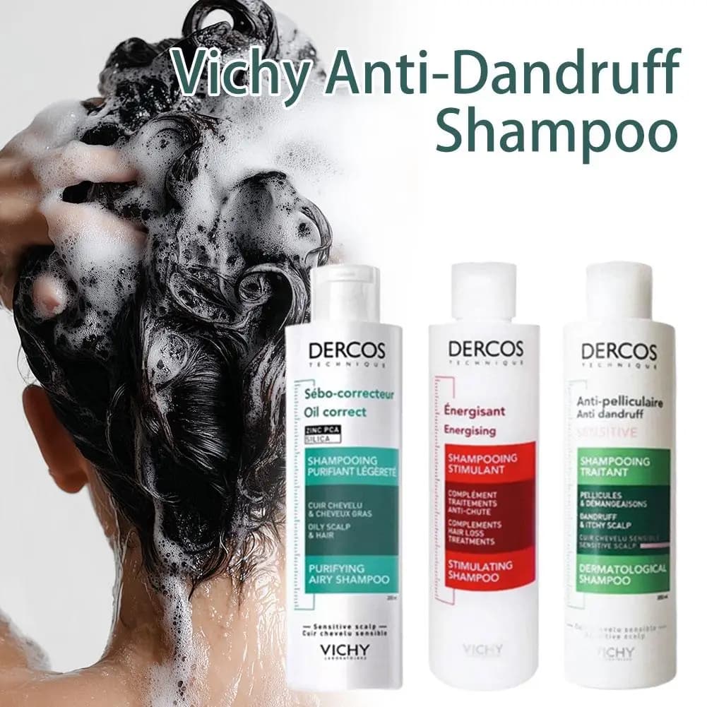 DERCOS – shampoing purifiant Anti-démangeaison, formule Anti-pelliculaire, contrôle de l'huile, rafraîchissant, nourrissant, moelleux, pour le cuir chevelu endommagé, soins capillaires