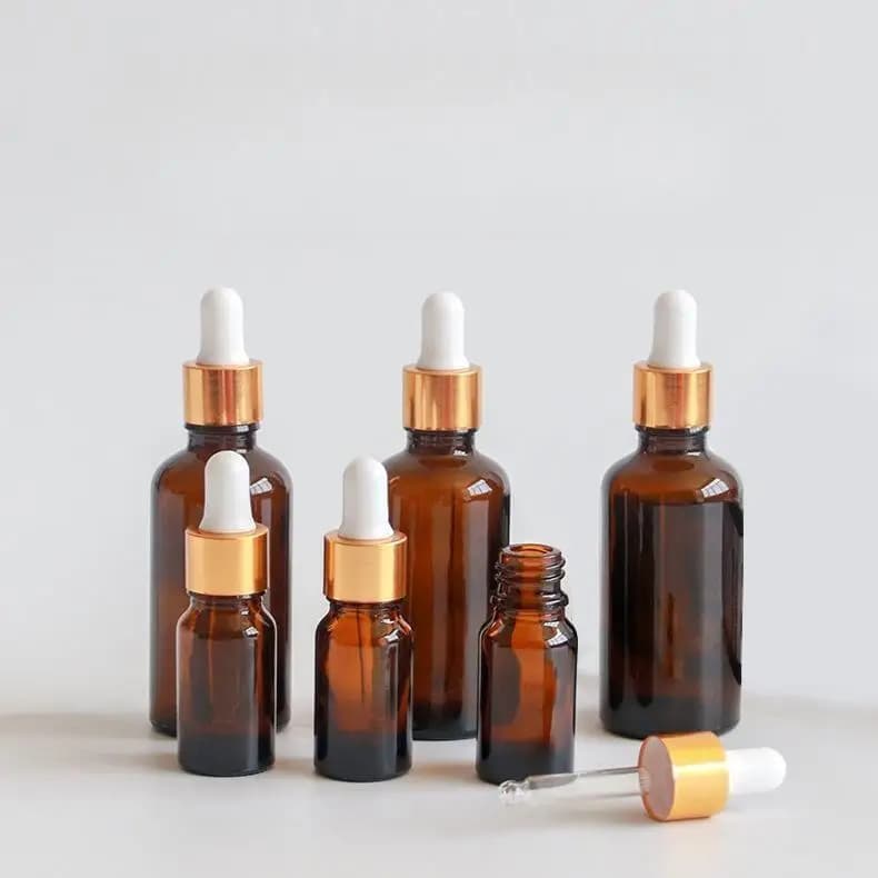 Flacon compte-gouttes en verre ambre résistant à la lumière de 10ml