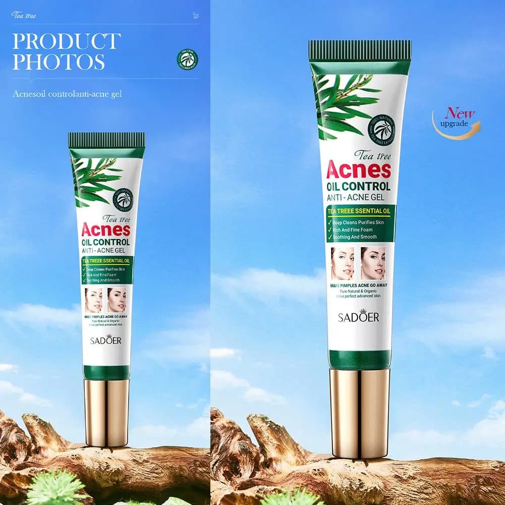 SADOER arbre à thé crème anti-acné contrôle de l'huile GEL ANTI-ACNE nettoyage en profondeur hydratant soin de la peau du visage