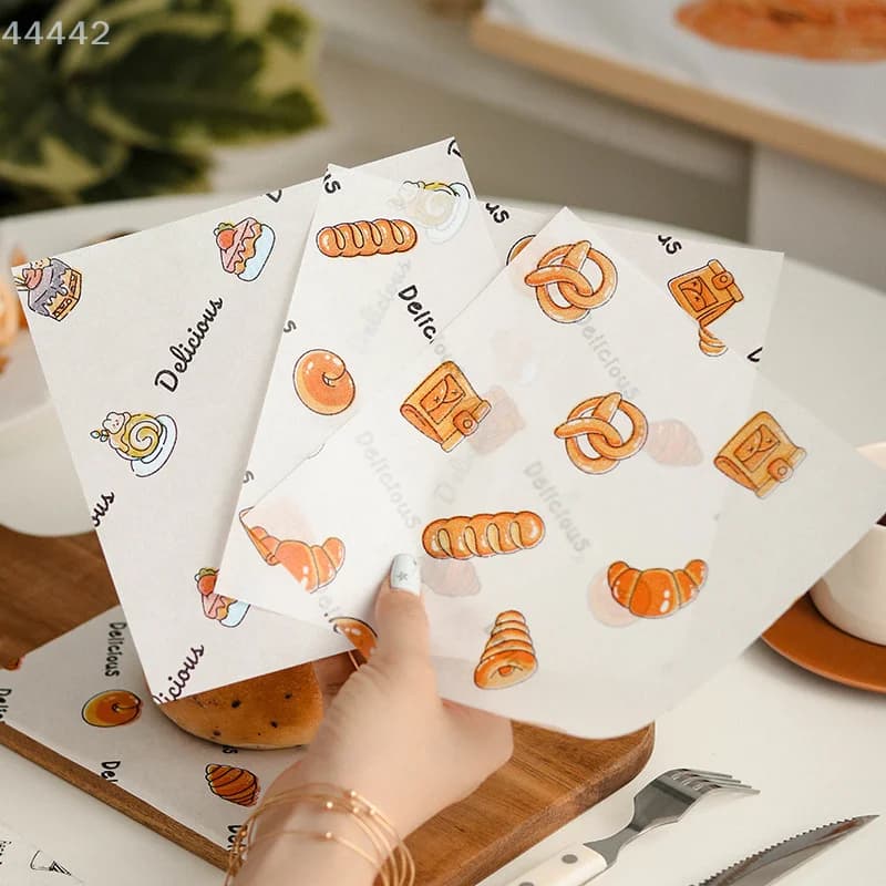 100 pièces 18cm gâteau coussin papier résistant à l'huile papier Silicone résistant à l'huile papier Hamburger pain papier alimentaire huile papier