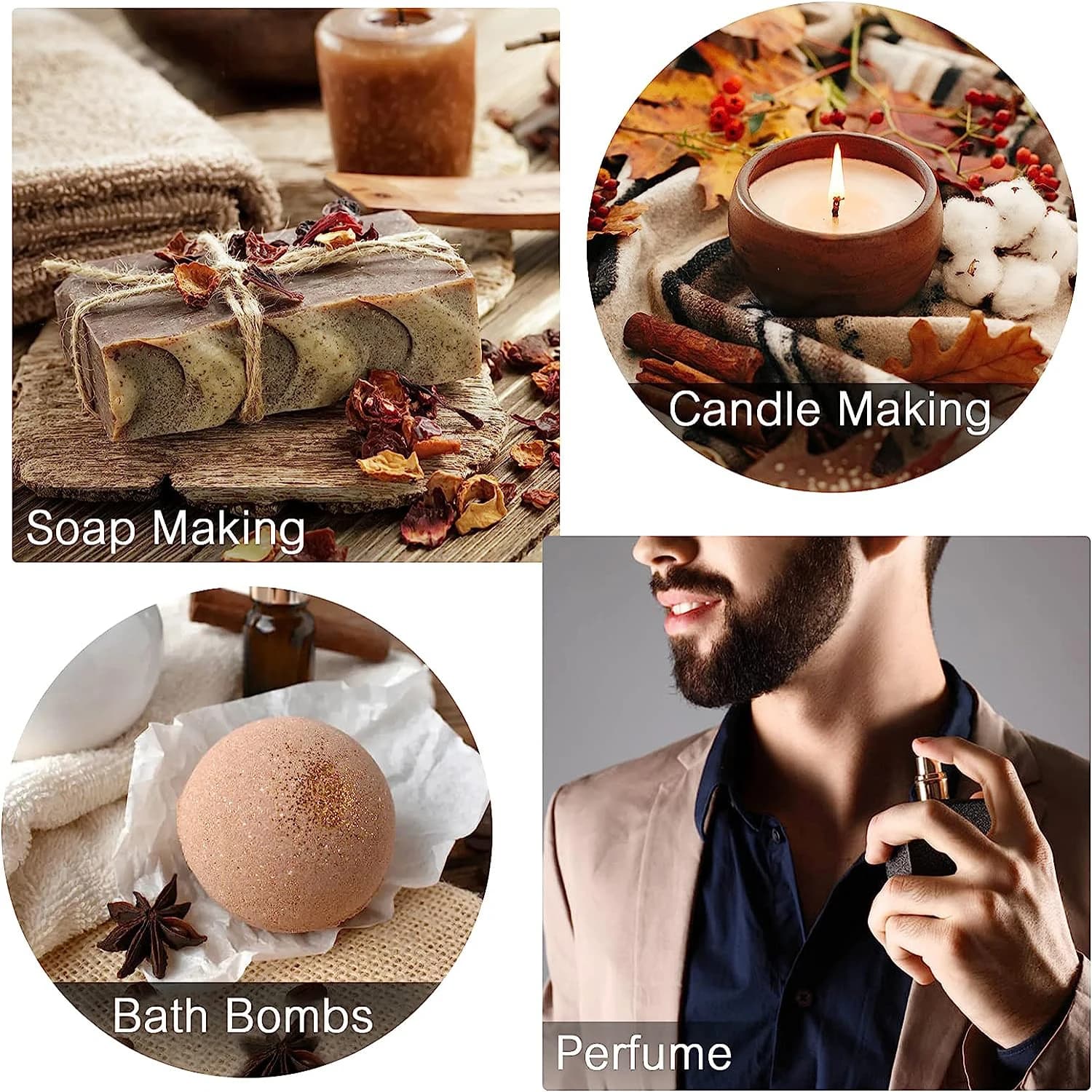 EUQEE Huile parfumée pour homme de qualité supérieure pour la fabrication de savon et de bougies, aromathérapie, parfum boisé pour parfum domestique, arôme de cuir de rhum de baie