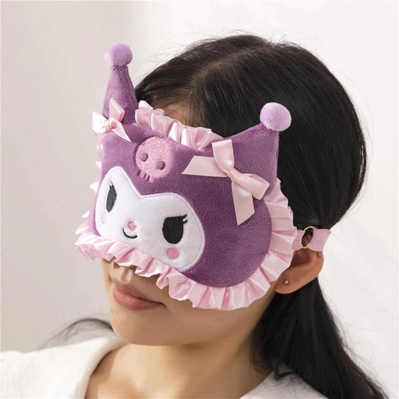 NOUVEAU Masque pour les yeux Hello Kitty, bandeau occultant de dessin animé, mignon Kuromi Melody Cinnamoroll, masque de sommeil, soin des yeux pour la pause déjeuner, cadeaux