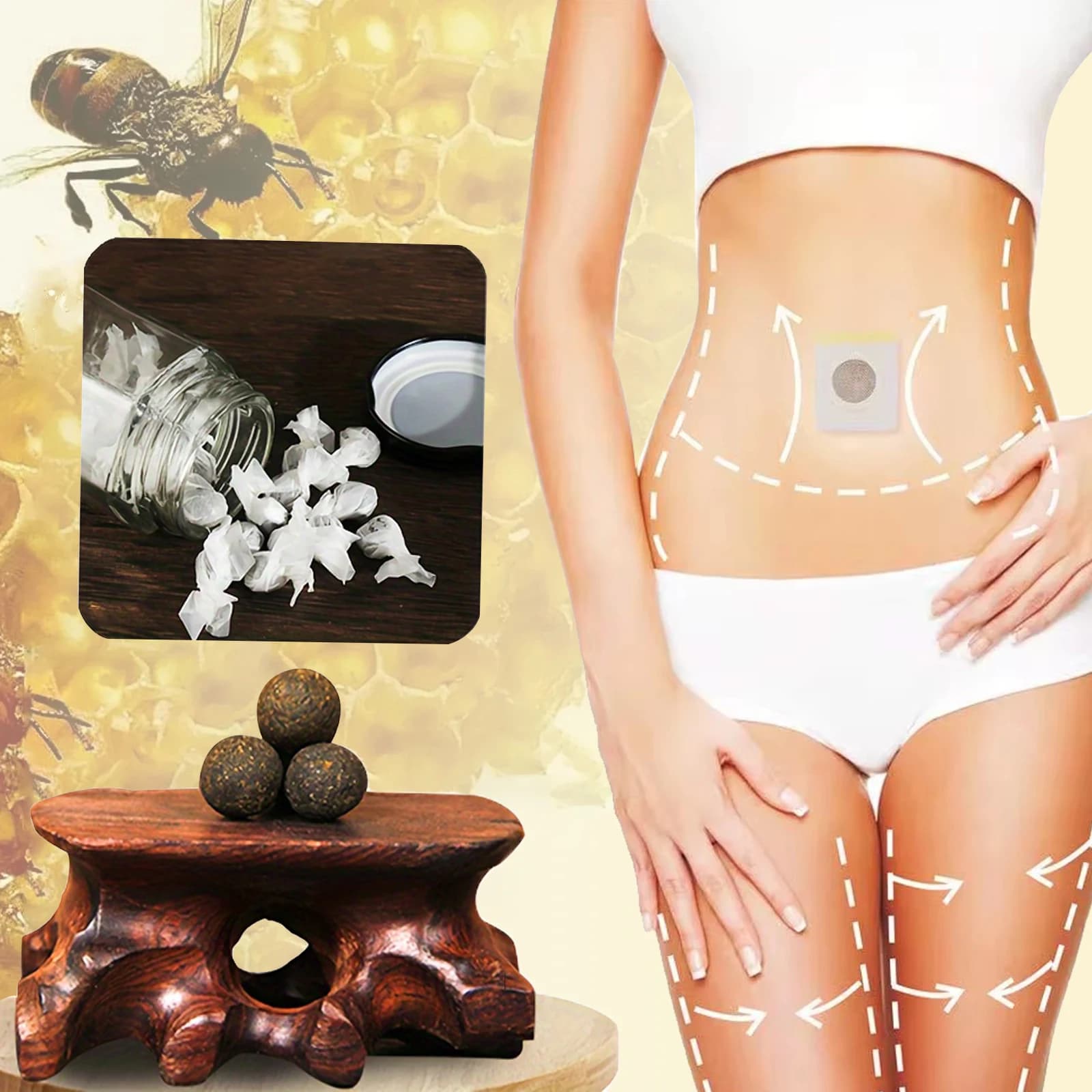30/60 pièces corps façonnage nombril pilules abdominale corps façonnage corps favoriser le métabolisme renforcer la rate nourrir l'estomac unisexe