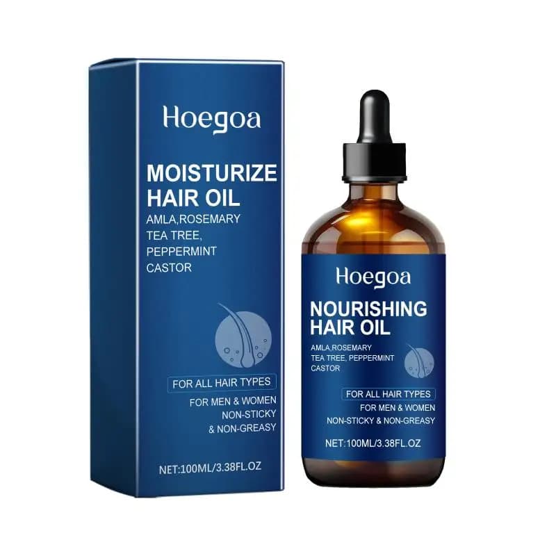 Huile Essentielle Capillaire Nourrissante Hoegoa : Répare les Pointes Sèches et Frisées, Hydrate et Lisse les Cheveux
