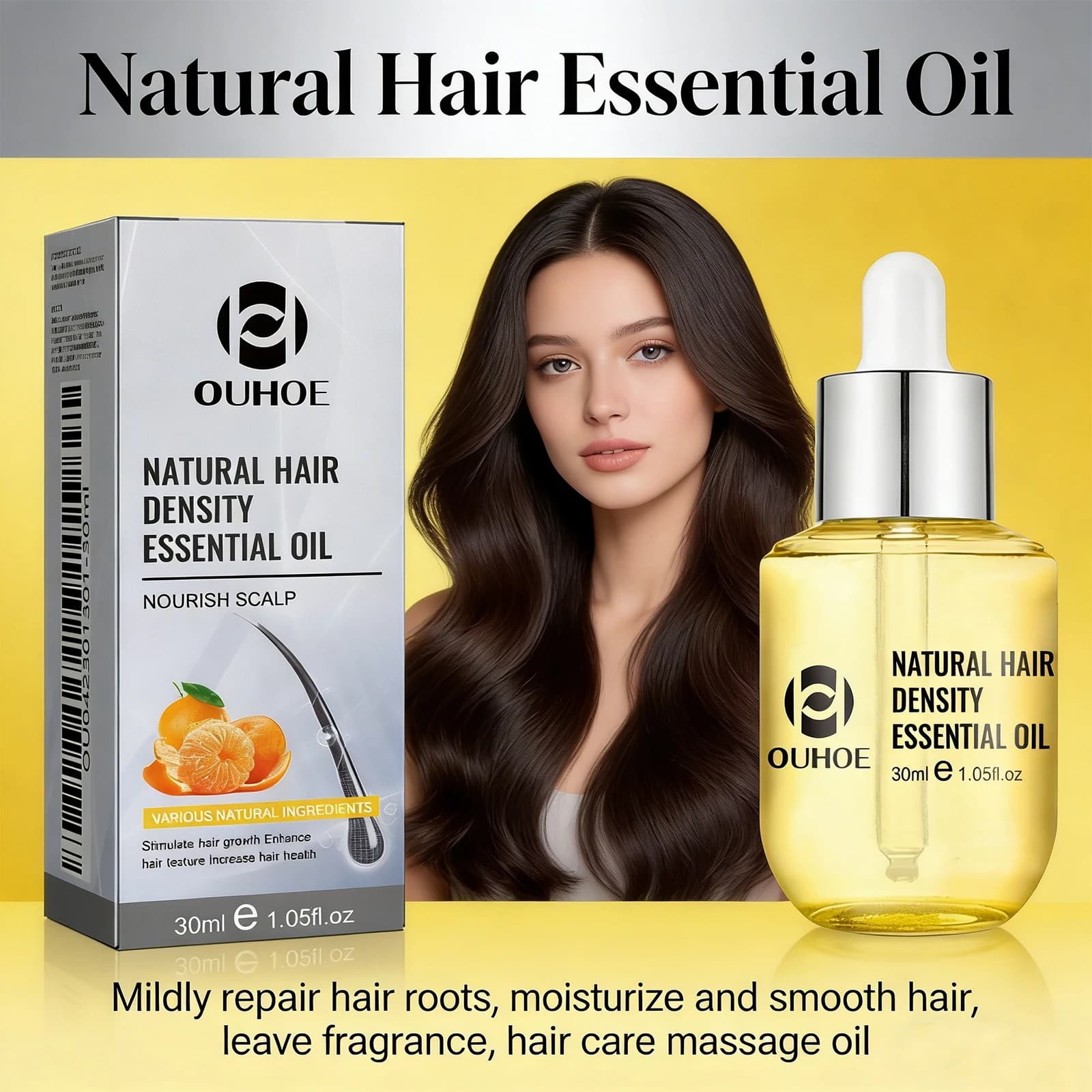 Huile essentielle pour cheveux aux agrumes, anti-chute, réduit la casse, renforce les racines des cheveux, nourrit le cuir chevelu, huile de soin des cheveux pour cheveux secs, 30 ml