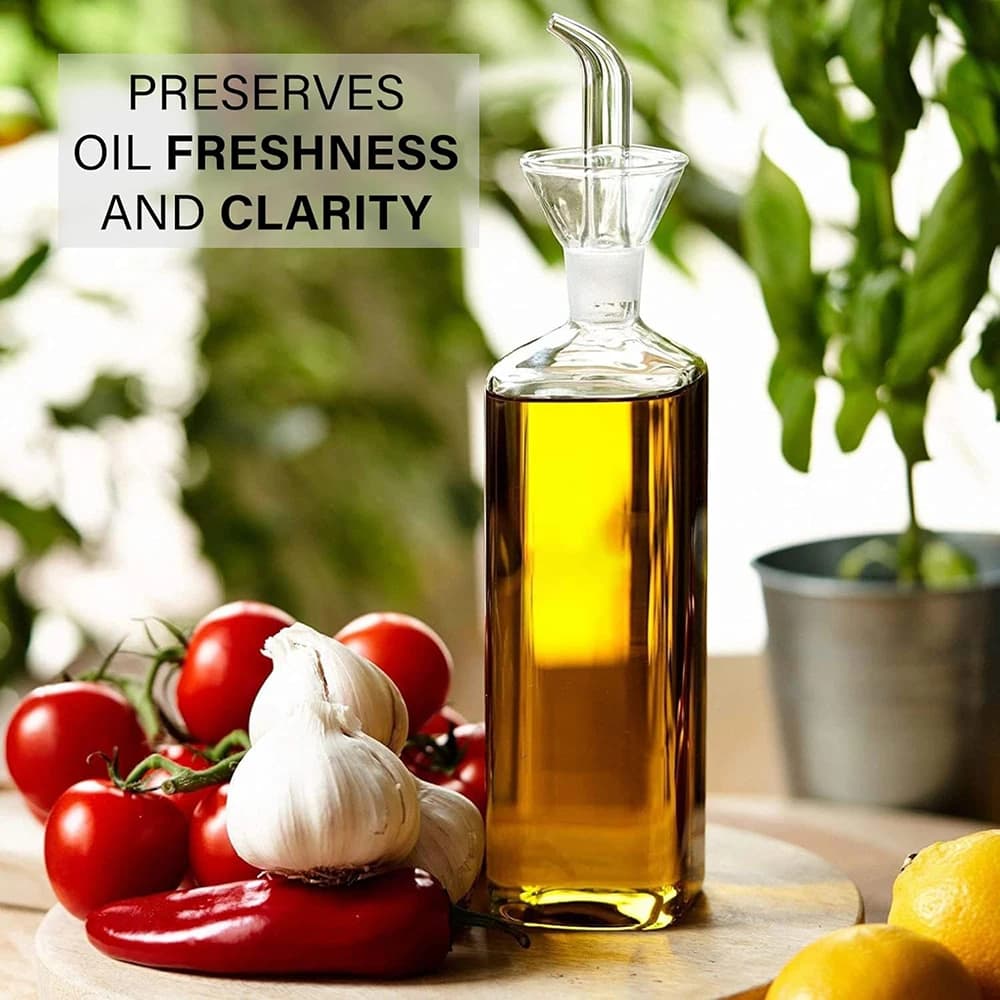 Distributeur d'huile et de vinaigre en verre - Bouteille anti-fuite et anti-goutte en borosilicate de haute qualité pour huile d'olive, sauce soja et assaisonnements