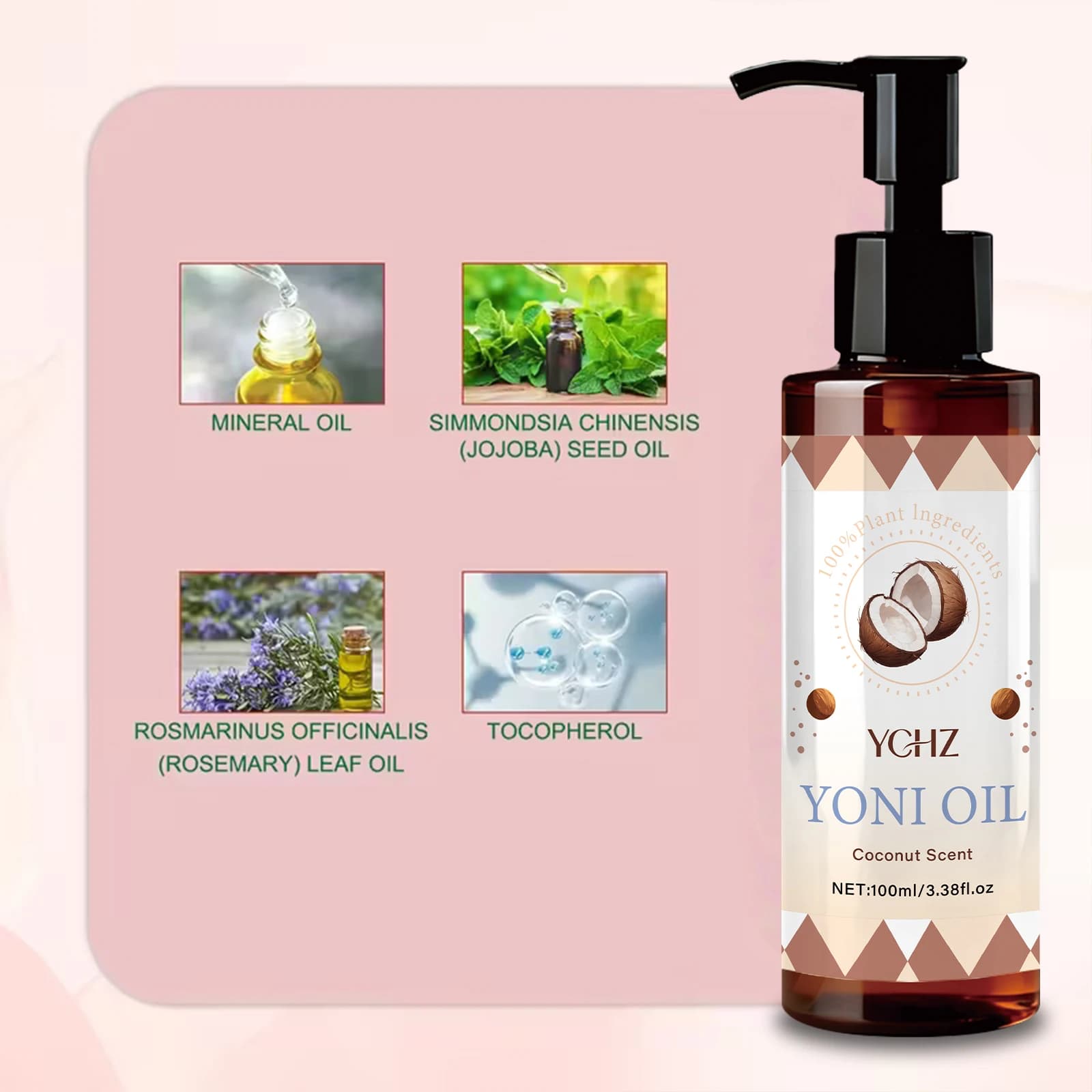 Huile Yoni pour soins intimes féminins - Parfum de noix de coco, élimine les odeurs, soulage l'inconfort, nettoie et resserre les zones intimes