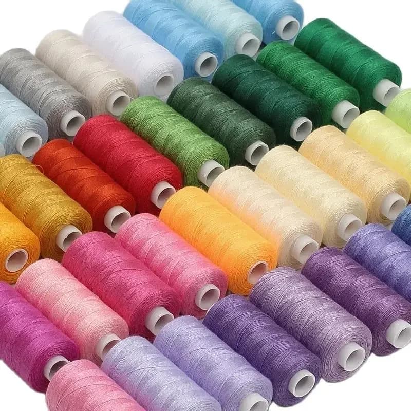 1 lot de 10 rouleaux de fil à coudre en Polyester 402 pour usage manuel et mécanique, 400 Yards, bricolage
