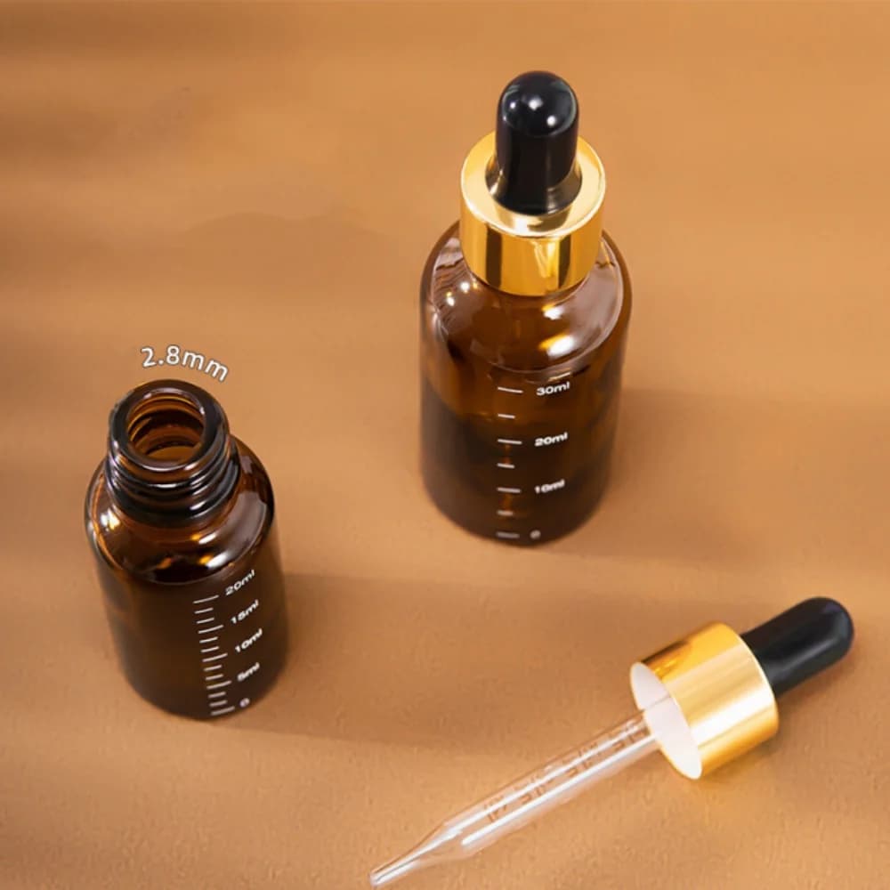 Bouteille compte-gouttes en verre ambré de haute qualité, contenant liquide d'huile essentielle, bouteille d'échantillon africain, 5ml, 10ml, 15ml, 20ml, 30ml, 50ml, 100ml
