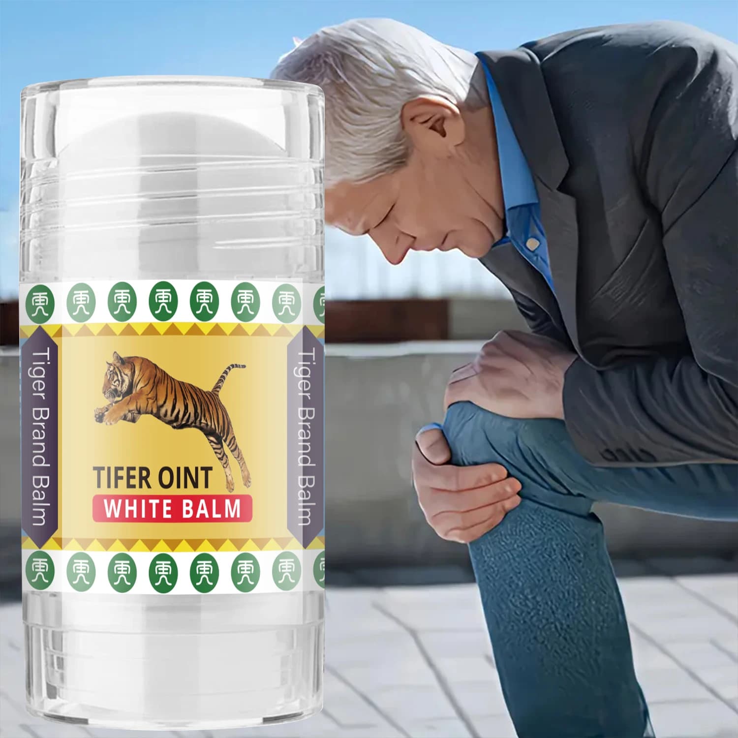 Bâton de crème de massage corporel Tiger, contient un mélange de vitamines E et d'huile d'olive, hydratant en profondeur, facile à appliquer, non grasse