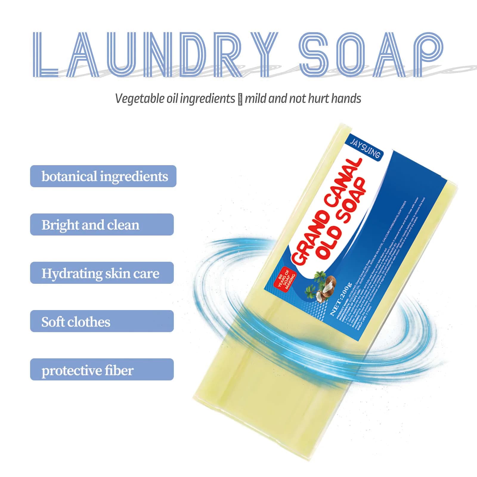 Barre de savon à lessive, détachant pour l'élimination des vêtements, nettoyage en profondeur, rinçage facile, mains Non endommagées, savon de lavage écologique pour sous-vêtements