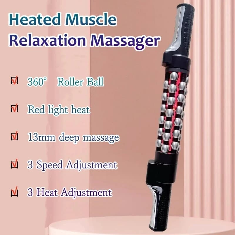 Rouleau masseur appareil de massage chauffant à lumière rouge 360 °   Rouleau de drainage lymphatique de boule intérieure rotative pour l'anti-cellulite de corps entier
