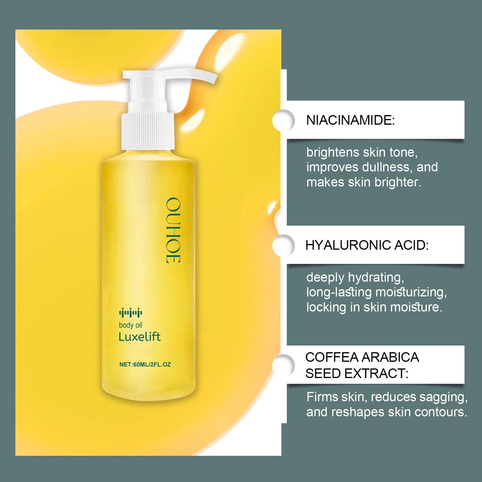 Huile corporelle de levage Anti-Cellulite raffermissant ventre cuisse bras prévenir le relâchement nourrissant