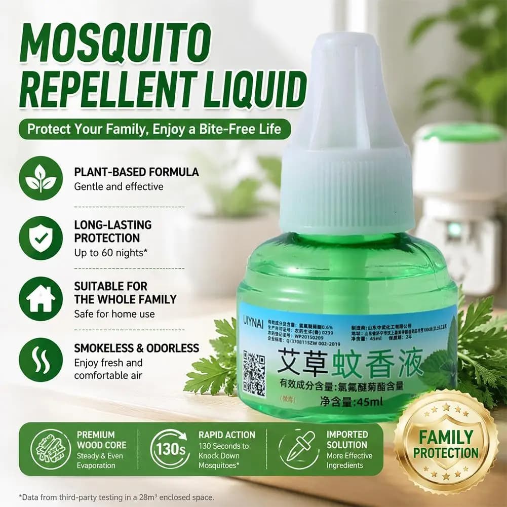 Liquide Répulsif Moustiques Électrique, Recharge Liquide Répulsive Inodore pour la Maison, 1 pièce, Anti-Moustiques et Nuisibles