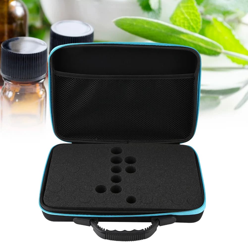 Organisateur de stockage extérieur à coque rigide, mallette de transport d'huile essentielle, étui à coque rigide 60 bouteilles adapté aux bouteilles 5ml 15ml