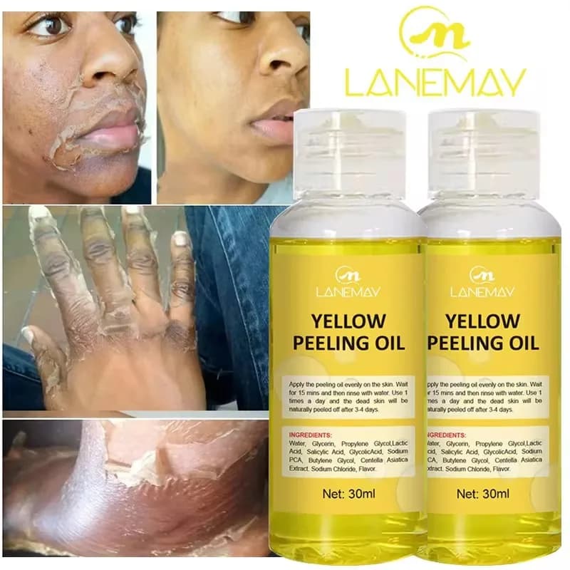 Huile de Peeling Jaune pour le Bain, Accessoire pour Blanchir la Peau Foncée, Éclaircir le Corps, les Coudes, les Genoux, la Main, Fréquence Exexponsive, Nourrir la Peau