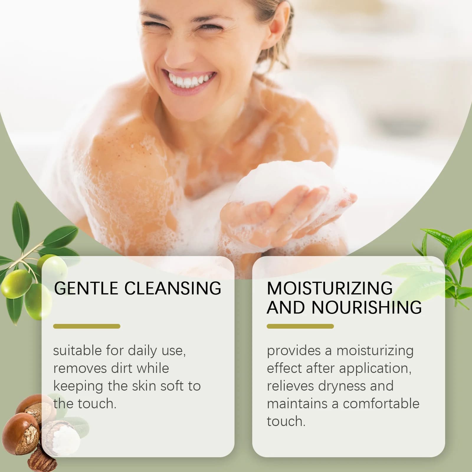 Savon au thé vert, contrôle de l'huile, réduit la sécheresse, élimine les peaux mortes, nettoyage en profondeur, hydratant, rafraîchissant, Anti-acné, barre de bain lisse
