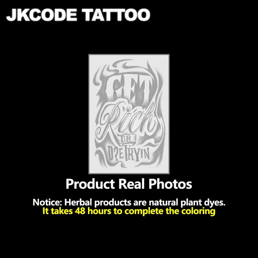 Tatouage semi-permanent | Tatouages de style hip-hop « Get-Rich-Quick »