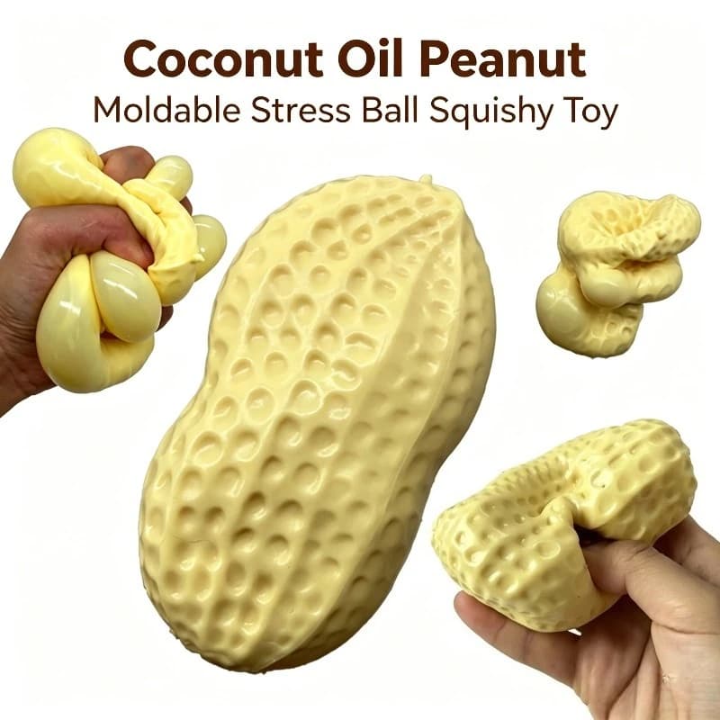 Balle anti-stress moulable en huile de coco et cacahuète, jouet sensoriel doux comme du beurre, jouet anti-stress à rebond lent, ASMR