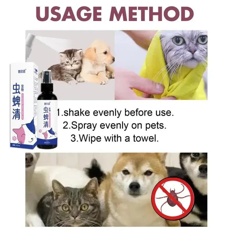 Gouttes anti-puces pour animaux de compagnie, 100ml, insectes, poux, dissolvant d'insectes, Spray, formule concentrée de puces et de tiques, dissolvant de puces pour animaux de compagnie