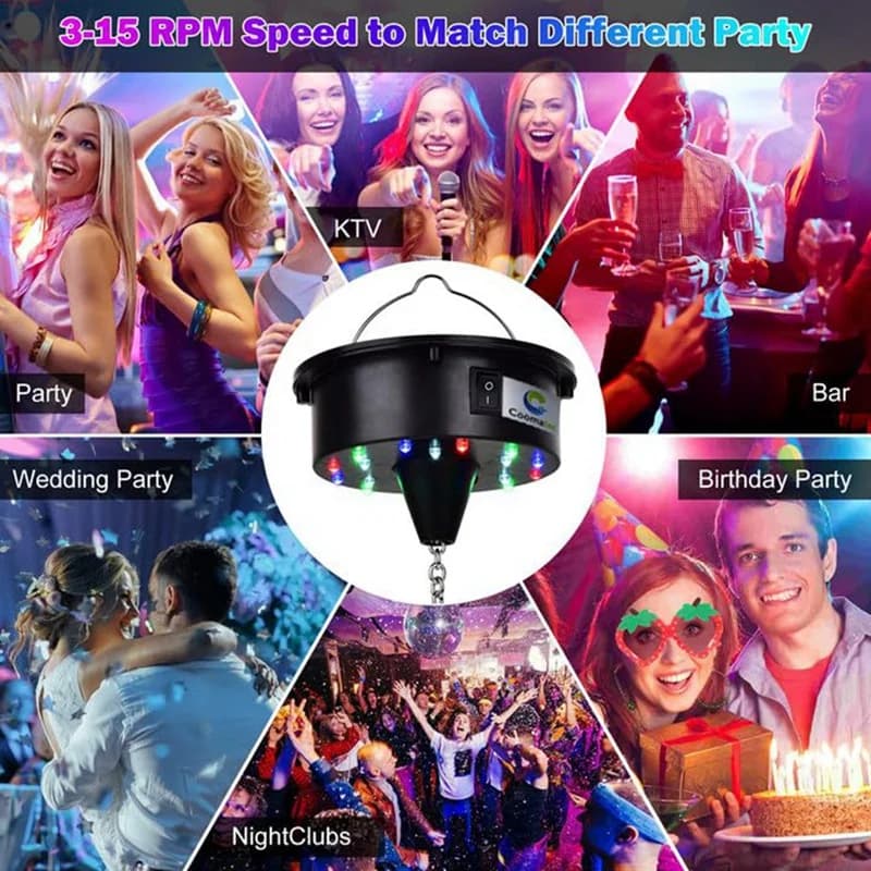 Lumières rotatives de moteur de boule Disco avec télécommande