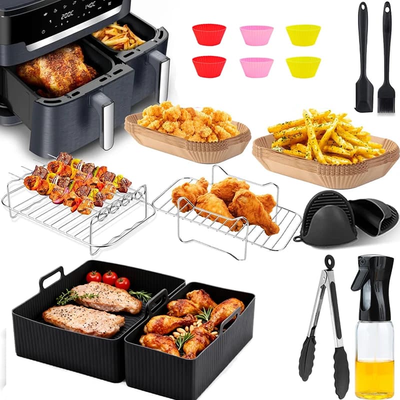 Support de cuisson de moule de friteuse à air en Silicone Compatible avec Moulinex EZ901820 5.2/3.1 L,Ph Airfryer série 3000