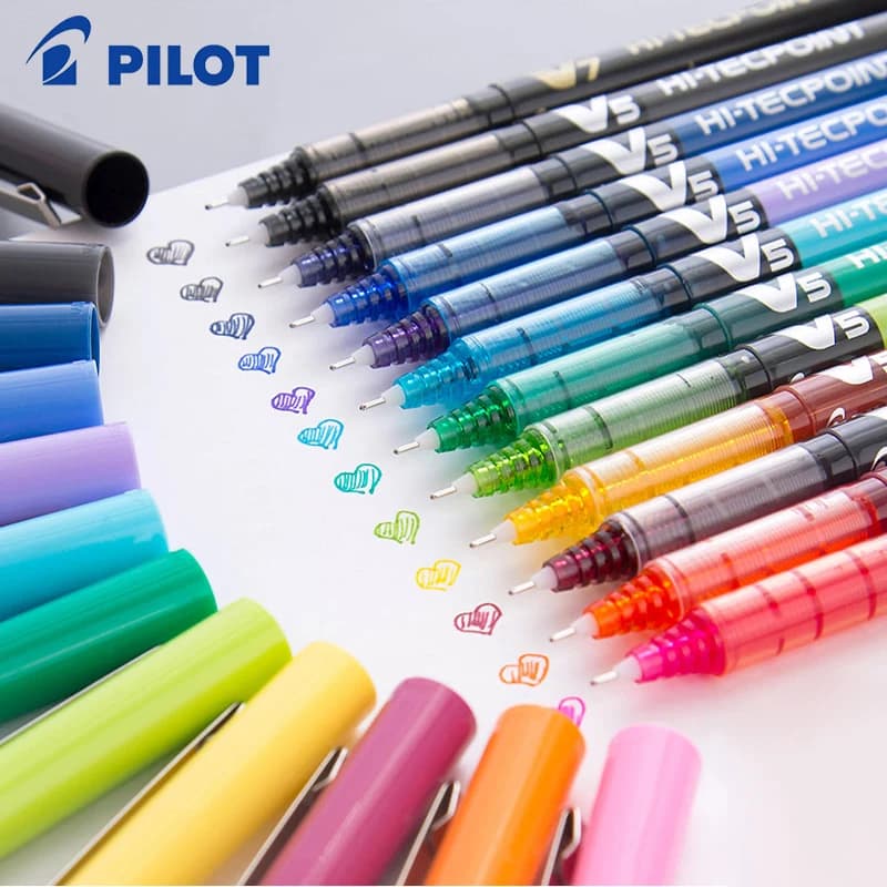 Stylo à bille liquide Pilot V5, 1 pièce, stylo Gel à base d'eau Hi Tecpoint BX-V5, accessoires de bureau 0.5mm, papeterie fournitures scolaires Kawaii