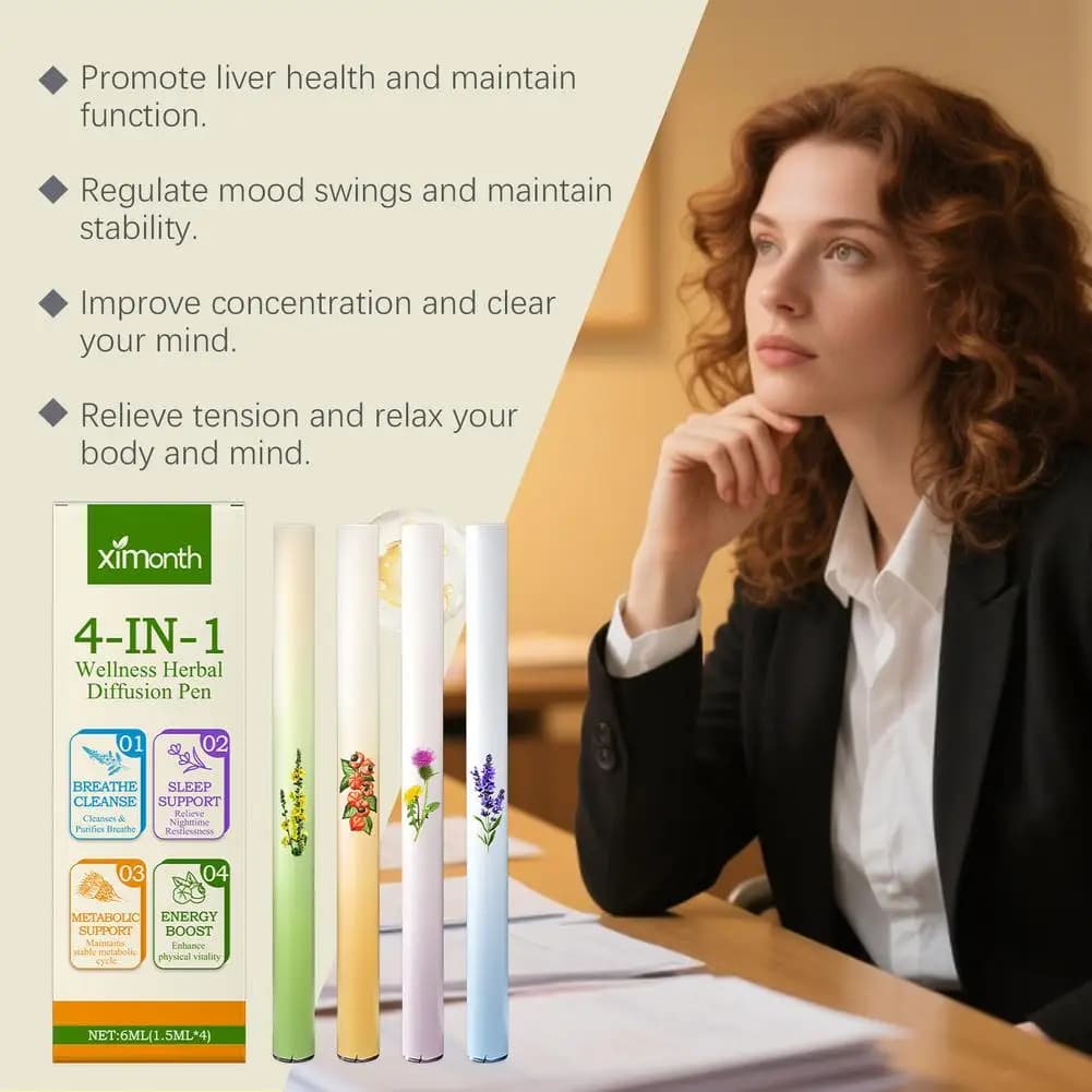Stylo diffuseur d'aromathérapie 4 en 1, revigorant, relaxant les sens, respiration claire, stylo de nettoyage des poumons