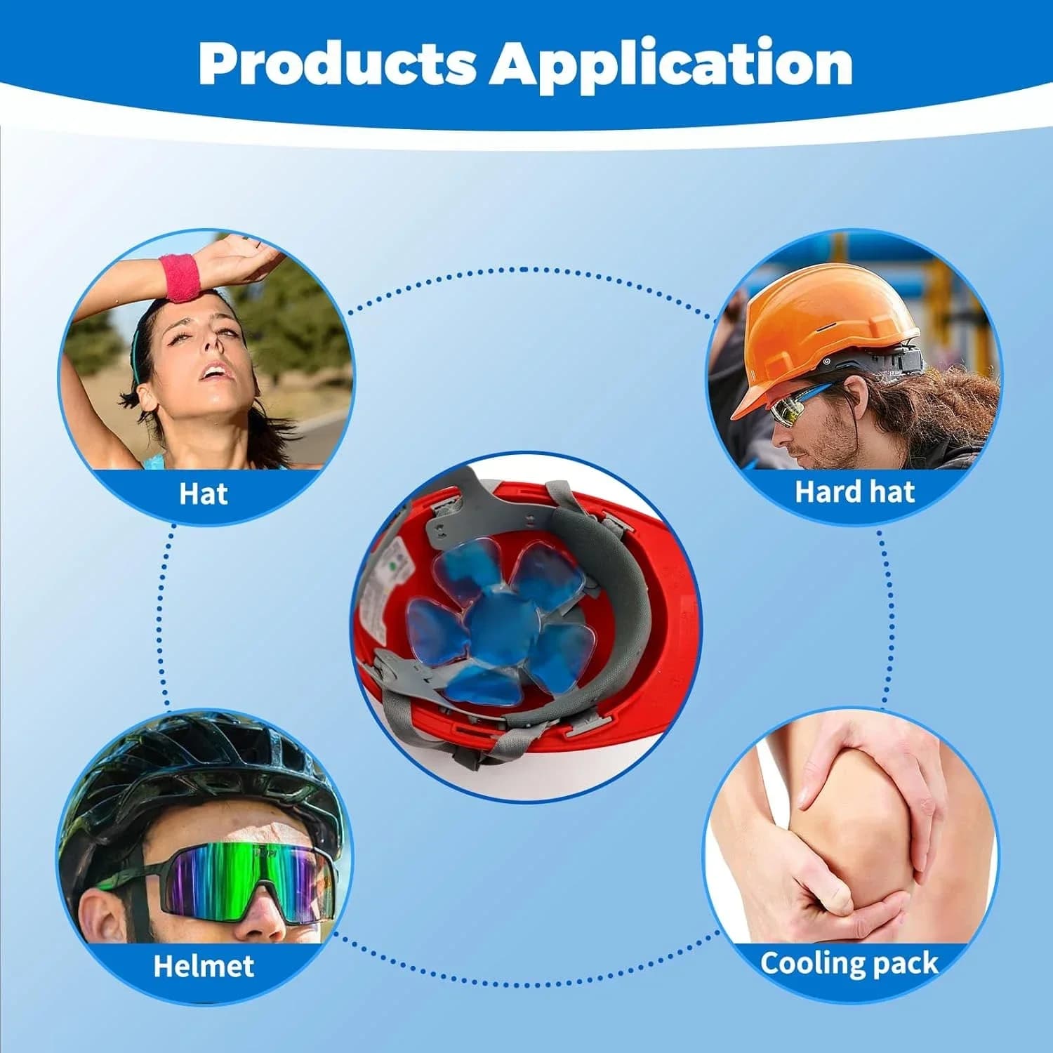 Chapeau rafraîchissant pour la tête – Compresse froide apaisante pour maux de tête, fièvre, migraines – Coussinets de gel glacés pour la tête, compatibles avec les casques de sport – Compresse froide 