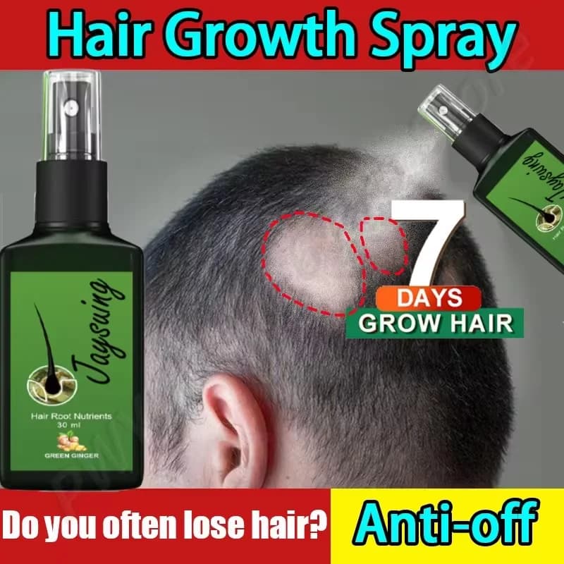Spray rapide pour la croissance des cheveux au gingembre, Anti-chute des racines, sérum pour la repousse des cheveux, réparation endommagée du cuir chevelu, produits de soins nourrissants pour femmes 