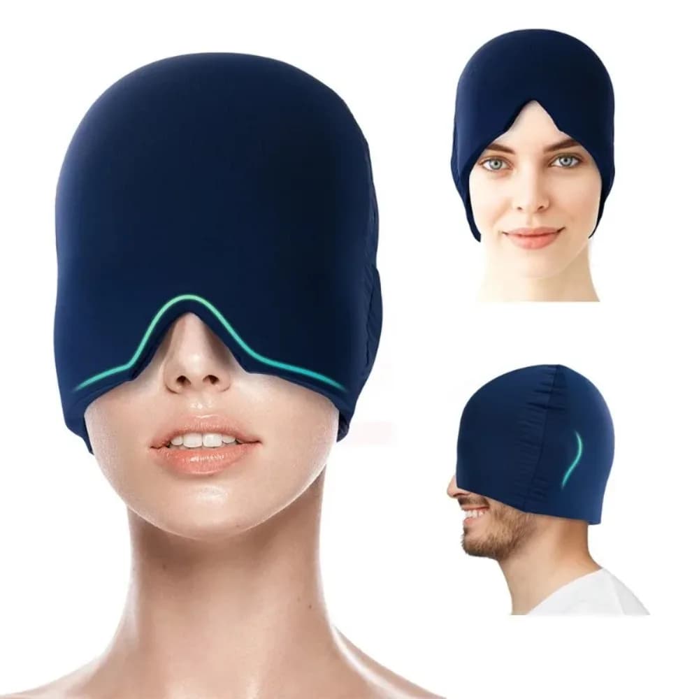 Bonnet de thérapie contre les migraines à couverture complète, bonnet de gel solide médical, masseur de tête à pression, 360 résistant, chaud et froid, sauna et instituts de maux, 1PC
