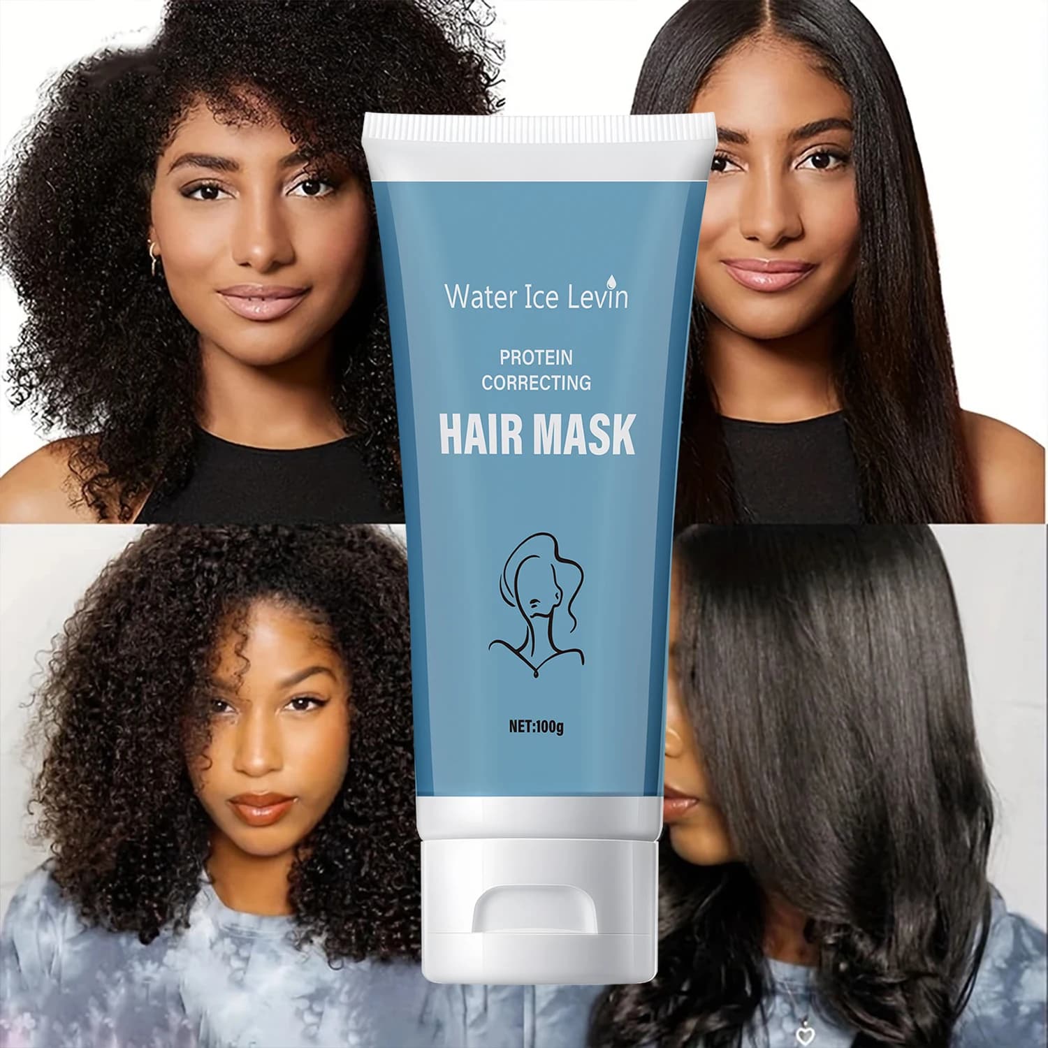 Masque capillaire à la kératine, hydrate et nourrit les cheveux, lisse les cheveux raides, adoucit les cheveux abîmés et crépus, rend les cheveux hydratés et lisses, convient à tous les types de cheve