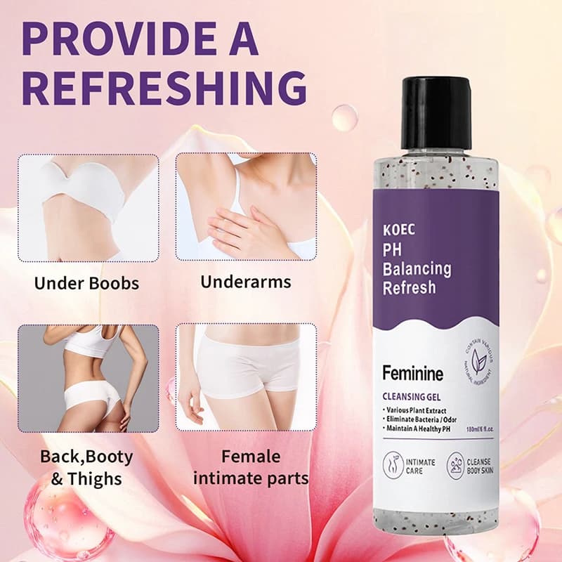 Gel Douche, Hygiène Intime Femme, Gel Douche Équilibrant le PH, Soin Féminin, Nettoyage Doux, Contrôle des Odeurs, Nourrissant pour la Peau