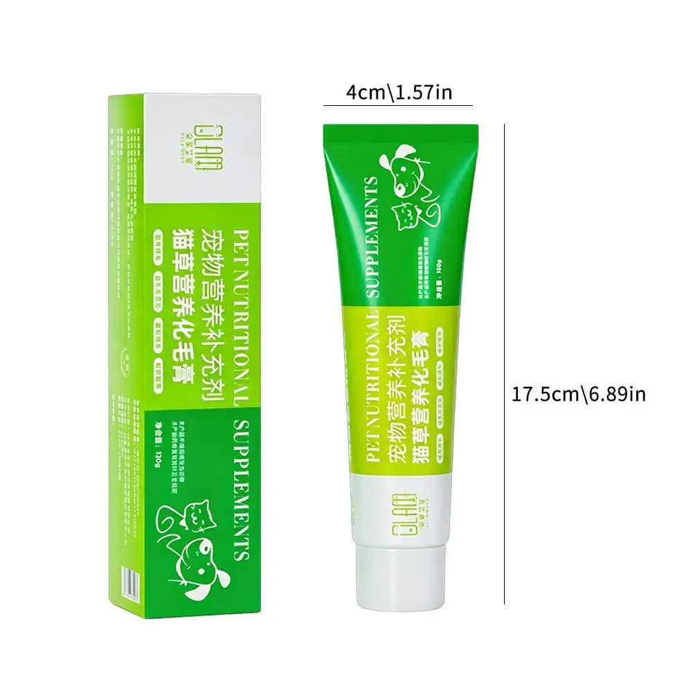 Pâte nutritionnelle pour chats contre les boules de poils avec herbe d'orge et taurine – Soutien digestif sain, formule pour un pelage brillant, sans sucre, sûre