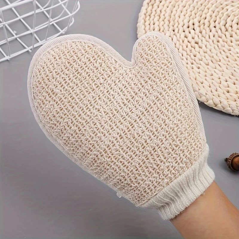 Brosse de gommage corporel en coton et lin, brosse de douche exfoliante douce, nettoyage et Massage en profondeur, 1 pièce