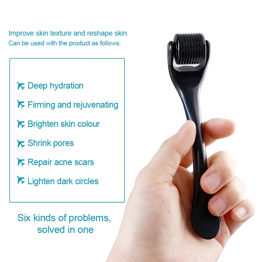 DRS 540 Derma Roller, soin de la peau du visage, Dermaroller, rouleau à micro-aiguilles en titane pour la repousse des cheveux, la croissance de la barbe, appareil de beauté du visage