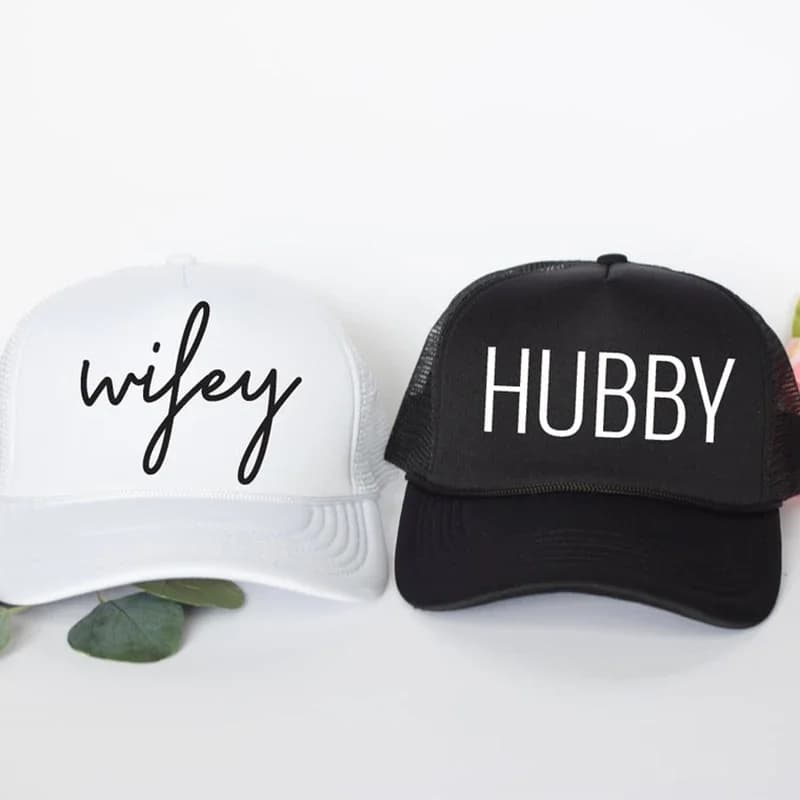 Wifey-Chapeau de mari et d'épouse, Mr et Mrs, DivCouples, Lune de miel, Nouveaux mariés, Cadeau de douche nuptiale de mariage, Accessoires photo